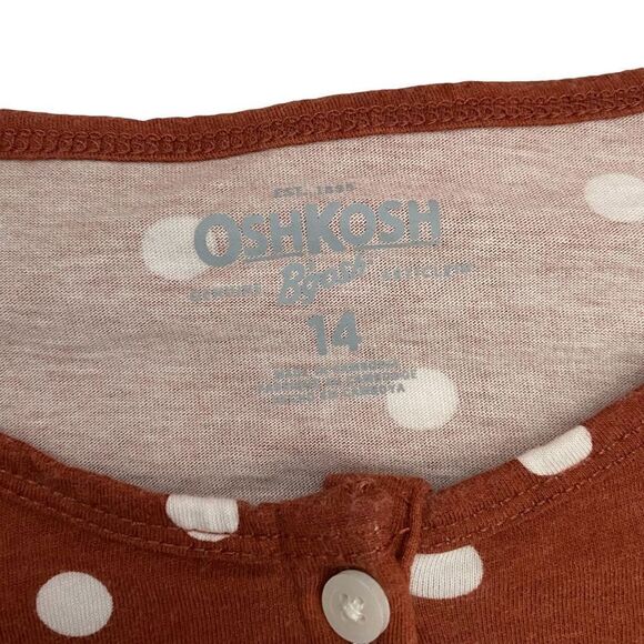 OSHKOSH Girls Polka Dots Cotton Top - Size 14 - LIKE NEW - Picture 4 of 4